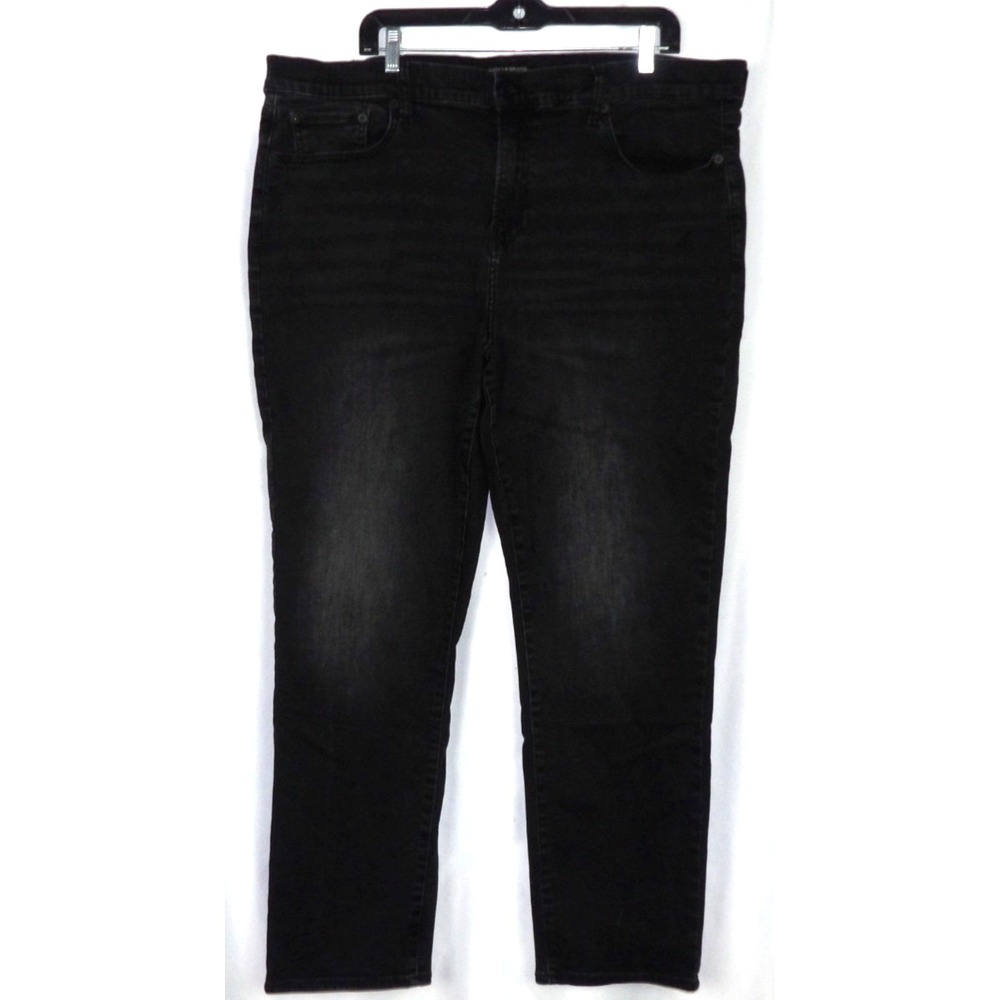 Lucky Brand Black Stretch 221 Straight Leg Black Denim Jeans Men's 42 X 32